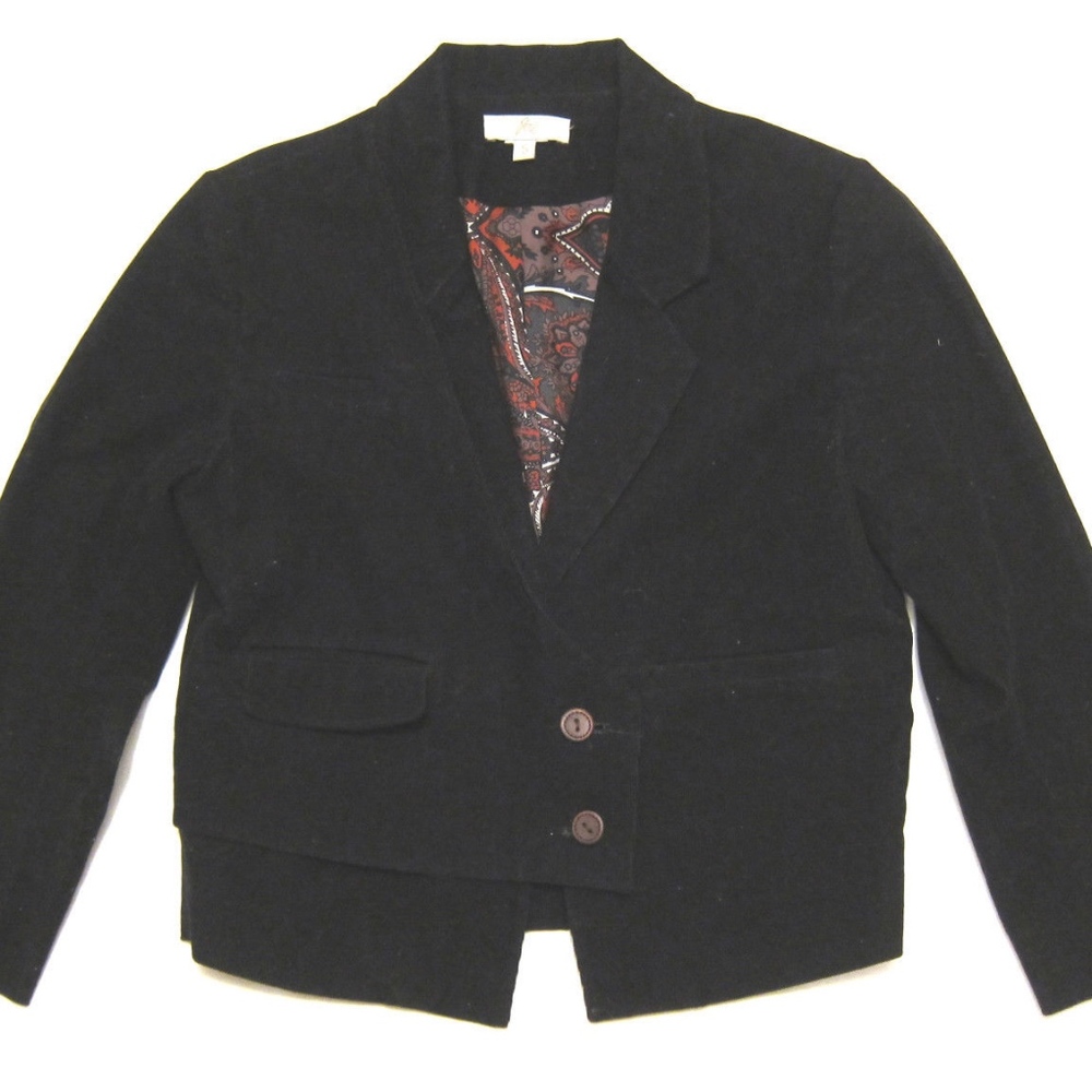 Joie black 3/4 sleeve corduroy blazer jacket sz S